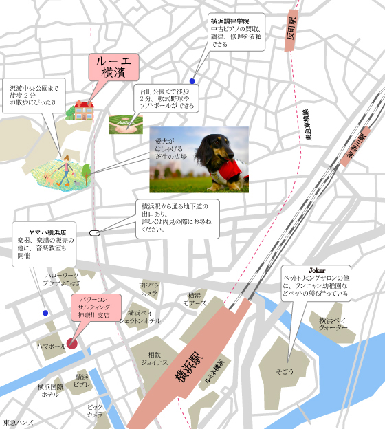 ルーエ横濱周辺マップ